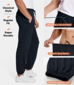 BAMBOO COOL Mens Sweatpants Lightweight Athletic Pants for Workout Jogging Running Gym Dry Loose-fit Tapered Joggers - Image 4