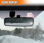Cute Pig Car Rearview Mirror Decoration, Cartoon Funny Mini Car Dashboard Ornaments, Universal Aesthetic Automotive Interior Accessories for Women Men Present (Pig) - Image 4