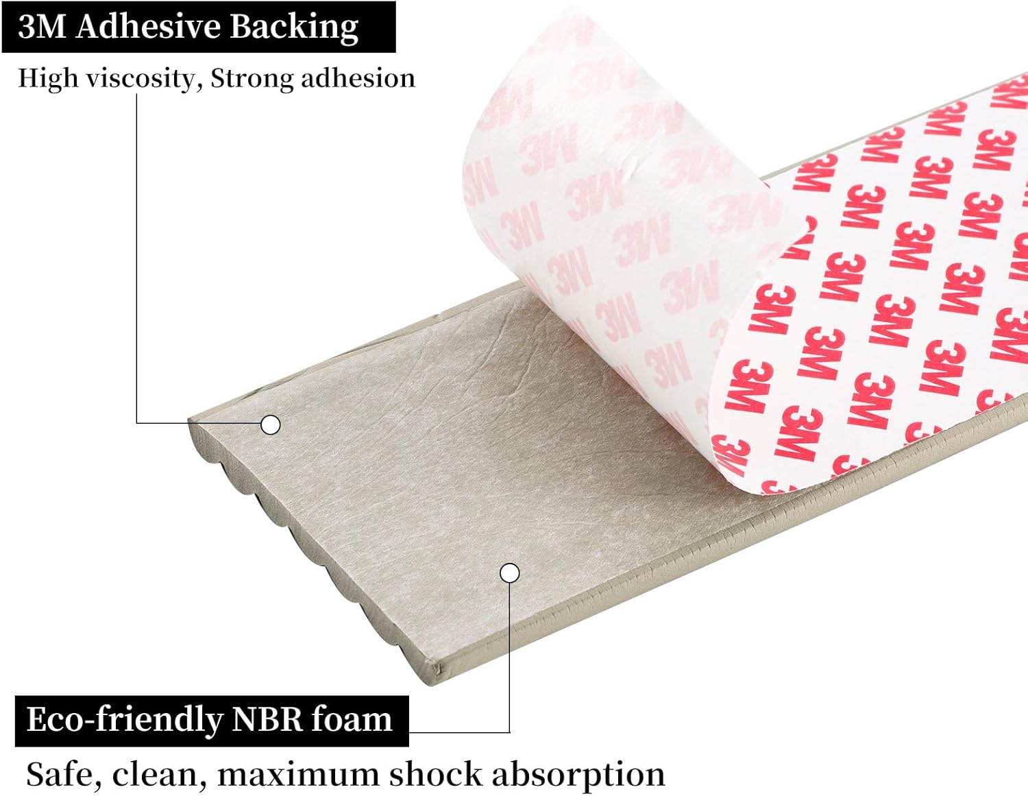 Corner Protector for Baby, Widen Edge Protector with Adhesive Backing, Baby Proofing Edge Corner Protectors Self Adhesive Furniture Corner Guard Bumper for Table, Desk, Fireplace (Gray, 16.4ft) - Image 4