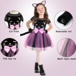 Girls Cat Costume Kids Toddler Kitty Dress Costumes Accessories Cat Ears Headband Gloves Tail Halloween Dress Up Cosplay - Image 4