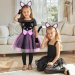 Girls Cat Costume Kids Toddler Kitty Dress Costumes Accessories Cat Ears Headband Gloves Tail Halloween Dress Up Cosplay - Image 6