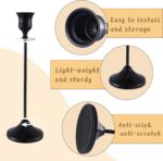 Candle Holders Set of 3, Gold Metal Candlestick Holders for Taper Candles, Candle Stands, Dining Table Decoration (Black) - Image 4