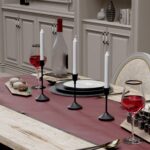 Candle Holders Set of 3, Gold Metal Candlestick Holders for Taper Candles, Candle Stands, Dining Table Decoration (Black) - Image 5