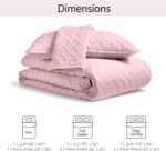 FLYMME Pink Twin Quilt Bedding Set Thin Lightweight Bedspreads,Modern Style Geometric Weave Stripe Pattern,Soft Microfiber Bed Coverlet for All Season (1 Quilt, 1Sham) - Image 8