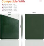 WALNEW 13.5" Sleeve for 13.5 Inch Microsoft Surface Laptop 5/4/3/2/1(2022/2021/2019/2018/2017 Released) Protective Soft Sleeve Case Cover Bag with Safe Interior and Exterior Mouse Pad, Green - Image 3