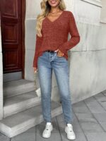 AUTOMET Long Sleeve Shirts Womens Tops Fall Fashion Business Casual Outfits 2025 V Neck T Shirts Sweaters Trendy Blouse - Image 7