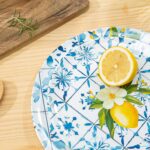 Bzyoo 12-Piece Melamine Dinnerware Set - Lemon Tiles | Lightweight, Durable, BPA-Free | Dishwasher Safe Dish Set for Indoor & Outdoor Use - Perfect for Camping, BBQs - Image 4