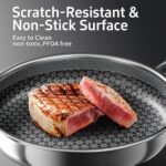 7-Piece 5 Ply Stainless Steel Cookware Set with Lids, Pots and Pans Set Non Stick, Non-Toxic, for Induction, Oven, Dishwasher Safe, RV Essentials, Kitchen Appliances - Image 4