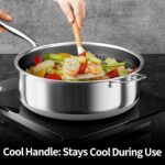 7-Piece 5 Ply Stainless Steel Cookware Set with Lids, Pots and Pans Set Non Stick, Non-Toxic, for Induction, Oven, Dishwasher Safe, RV Essentials, Kitchen Appliances - Image 7