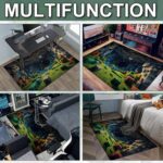 Block Game Rug Teen Kids Carpet, Pixel Games Scene Decoration Mat, Washable Game Rugs for Boy’s Bedroom Living Room Playroom, Non-Slip Children Gaming Area Rugs (Green Grass Karst Cave, 63" x 47") - Image 7