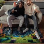 Block Game Rug Teen Kids Carpet, Pixel Games Scene Decoration Mat, Washable Game Rugs for Boy’s Bedroom Living Room Playroom, Non-Slip Children Gaming Area Rugs (Green Grass Karst Cave, 63" x 47") - Image 8