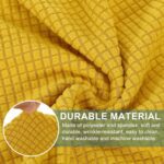 uxcell Couch Arm Covers, Stretch Sofa Armrest Cover with Twist Nails Scratch-Resistant Furniture Protector for Sofas Chairs, Yellow - Image 4
