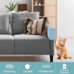 uxcell Couch Arm Covers, Stretch Sofa Armrest Cover with Twist Nails Scratch-Resistant Furniture Protector for Sofas Chairs, Yellow - Image 5