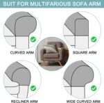 uxcell Couch Arm Covers, Stretch Sofa Armrest Cover with Twist Nails Scratch-Resistant Furniture Protector for Sofas Chairs, Yellow - Image 6
