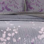 Masterplay 3-Piece Fine Printed Oversize (118 inchx95 inch ) Quilt Set,Bedspread Coverlet King Size Bed Cover (Dark Grey,Purple Gradient,Vine) - Image 8