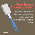 Humane Mouse Trap Pack of 2, Live Mouse Traps Catch and Release for Indoors & Outdoors, Pet & Child Safe, 6.69" Reusable Plastic Mouse Cage with Spring Door, Cleaning Brush Included, Blue - Image 8