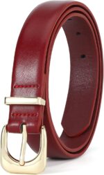 Earnda Belts for Women Faux Leather Waist Belt with Gold/Silver Buckle Casual Jeans Pants Dresses - Image 4