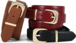 Earnda Belts for Women Faux Leather Waist Belt with Gold/Silver Buckle Casual Jeans Pants Dresses - Image 7