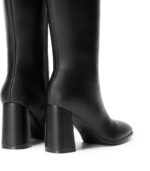 DREAM PAIRS Knee High Boots for Women Square Toe Gogo Chunky Heel with Side Zip - Image 8