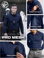 CQR Men's Polo Shirt, Long Sleeve Tactical Shirts, Outdoor UPF 50+ Pique Shirt, Dry Fit Lightweight Golf Shirts - Image 7