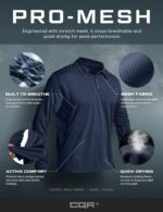 CQR Men's Polo Shirt, Long Sleeve Tactical Shirts, Outdoor UPF 50+ Pique Shirt, Dry Fit Lightweight Golf Shirts - Image 8