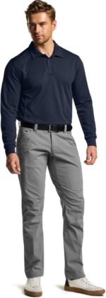 CQR Men's Polo Shirt, Long Sleeve Tactical Shirts, Outdoor UPF 50+ Pique Shirt, Dry Fit Lightweight Golf Shirts - Image 10