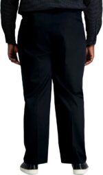 Haggar Men's Premium No Iron Khaki Classic Fit Pleat Front Regular and Big & Tall Sizes - Image 4