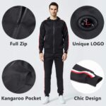 DUOFIER Men's Hooded Athletic Tracksuit Casual Full Zip Jogging Sweatsuits - Image 4
