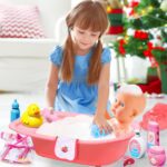 Baby Doll Care Toys, 30PCS Baby Dolls Bath Set & Doctor Kit, Pretend Play Baby Doll Set, Incl Bathtub, Bathrobe, ECG, Thermometer, Toddlers Toys Gifts for Age 3 4 5 6 Year Old Girls - Image 7