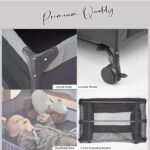Baby Bedside Bassinet Sleeper,5-in-1 Pack and Play with Full-Size Bassinet,Baby Playard with Changing Table,Storage Shelf,Music Mobile with Soft Toys for Newborn to Toddlers (Grey) - Image 6