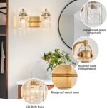 12.8-inch 2-Light, Vintage Vanity Light Brass Brushed Bathroom Fixture, E26 Socket Retro Wall lamp, Antique Brass Bathroom Light fixtures (Rust-Proof, Easy to Install, Bulb not Included) - Image 3
