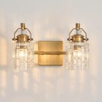 12.8-inch 2-Light, Vintage Vanity Light Brass Brushed Bathroom Fixture, E26 Socket Retro Wall lamp, Antique Brass Bathroom Light fixtures (Rust-Proof, Easy to Install, Bulb not Included) - Image 9