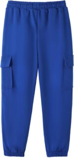 HILEELANG Boy Cargo Sweatpants 3 Pack - Kids Cotton Blend Joggers with Pockets Elastic Waistband Athletic Pants 5-15Y - Image 6
