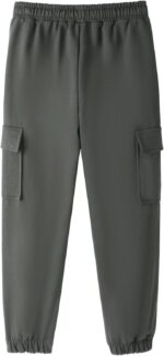 HILEELANG Boy Cargo Sweatpants 3 Pack - Kids Cotton Blend Joggers with Pockets Elastic Waistband Athletic Pants 5-15Y - Image 7
