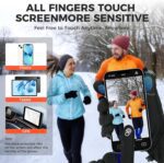 AURUZA Winter Gloves Men Women, Zipper Cycling Gloves Touch Screen, Windproof Warm Gloves Cold Weather, Anti-Slip Sports Gloves for Cycling Driving Running Hiking Climbing Skiing Sports - Image 3