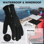 AURUZA Winter Gloves Men Women, Zipper Cycling Gloves Touch Screen, Windproof Warm Gloves Cold Weather, Anti-Slip Sports Gloves for Cycling Driving Running Hiking Climbing Skiing Sports - Image 4