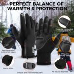 AURUZA Winter Gloves Men Women, Zipper Cycling Gloves Touch Screen, Windproof Warm Gloves Cold Weather, Anti-Slip Sports Gloves for Cycling Driving Running Hiking Climbing Skiing Sports - Image 5