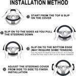 Neon Light Cat Steering Wheel Cover with 2 Pcs Car Coasters Neoprene Steering Wheel Cover for Women Men Anti-Slip Breathable Car Accessories Universal 15 Inch Fit Auto Cars Trucks - Image 7