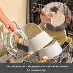 Karaca Swiss Crystal Almond 7-Piece Induction Non-Stick Cookware Set – Cream, PFAS-Free SwissCrystal Coating - Image 9