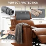 Recliner Headrest Protector,Non Slip Waterproof Headrest Cover,Leather Recliner Headrest Cover for Sofa,Furniture,Living Room,Office Chair (Dark Gray) - Image 4