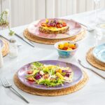 UNK U 10.5-Inch Marble Melamine Plates Set of 6, Modern Marble Dinner Plates with Gold Accents, Dishwasher Safe Decorative Plates for Wedding, Party & Everyday Dining - Image 7
