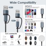 Travel Essentials,Multi Charging Cable for Apple Watch Charger/iPhone Charger/Samsung Charger,Airplane Gadgets RV Essentials for iWatch Ultra/10-2/iPhone 17-11/Samsung S25-S20,airPods,Car-4FT Black - Image 7