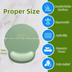 Mouse Pad with Wrist Rest, Comfortable Memory Foam Mouse Mat Gaming Pad with Wrist Support Pain Relief Mouse Pad for Office Computer Laptop Typist Gamer (Green) - Image 3