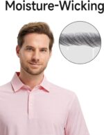 Rouen Polo Shirts for Men Dry Fit Performance Heather Stripe Golf Polo Moisture Wicking Lightweight Breathable Golf Shirts - Image 5