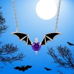 Fenthring Halloween Bat Necklace for Women Sterling Silver Goth Black Bat Pendant Necklaces Vampire Witch Bats Jewelry Holiday - Image 6