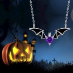 Fenthring Halloween Bat Necklace for Women Sterling Silver Goth Black Bat Pendant Necklaces Vampire Witch Bats Jewelry Holiday - Image 8
