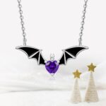 Fenthring Halloween Bat Necklace for Women Sterling Silver Goth Black Bat Pendant Necklaces Vampire Witch Bats Jewelry Holiday - Image 10