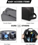 BAGSMART Toiletry Bag for Men, Travel Toiletry Organizer Dopp Kit Water-resistant Shaving Bag for Toiletries Accessories, Door Room Essentials,Grey-large - Image 6