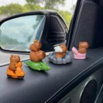 6 Pcs Capybara Car Dashboard Decorations, Mini Capybara Car Rearview Mirror Accessories, Cute Car Interior Accessories Office Home Decor for Women Gifts - Image 4