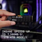 WD_Black SN850X 4TB NVMe SSD with Heatsink - M.2 2280, Up to 7,300 MB/s Read speeds, Up to 6,300 MB/s Write speeds, Works with PlayStation 5, High Performance Internal Solid State Drive - WDS400T2XHE - Image 5